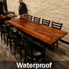 Custom Hand Made Reclaimed Wood Restaurant Tables with Epoxy Resin Finish